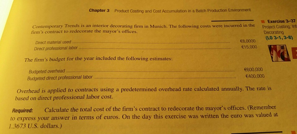  Chapter 3 Product Costing and Cost Accumulation in a Batch Production