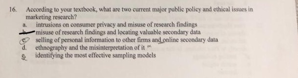  16. According to your textbook, what are two current major public