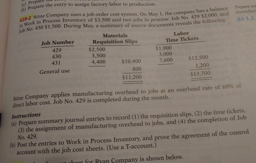 (a) Prep (b) Prepare the entry to assign factory labor to