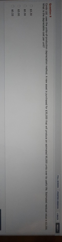  FULL SCREEN PRINTER VERSION BACK NEXT Question 9 Cordo Ltd. uses