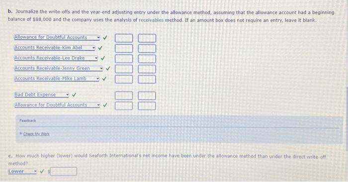 the year ending December 31 : The company prepared the following aging