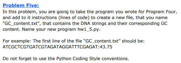  ================================================================================ Here is Problem Four: And the data mention in Problem
