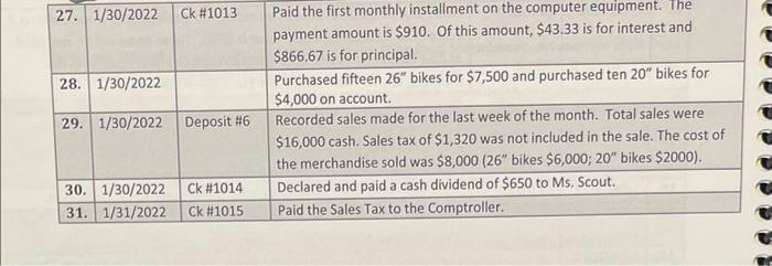 an Excel spreadsheet. Part three consists of preparing the balances in a