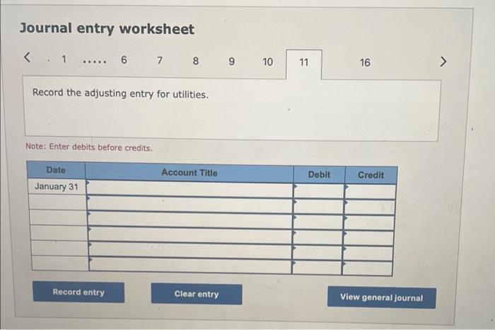 well as all adjusting/closing entries (should be a total of 16 jounral
