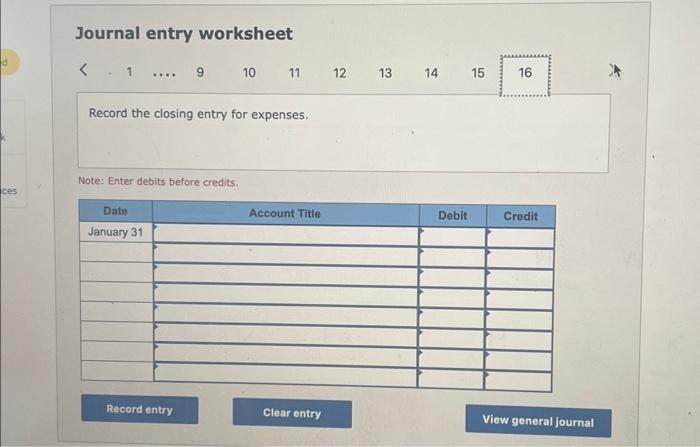 for $40,000. January 9 Provide services to custoners on account, $14,060. January