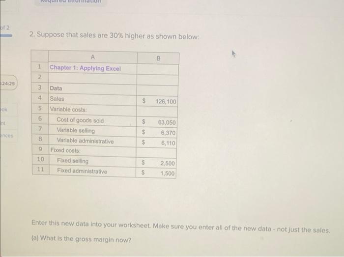 te 1. Now change all of the dollar amounts in the data