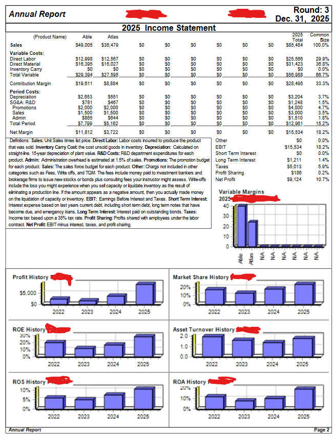 Annual Report for Round 3 Page 2 Note that report data is