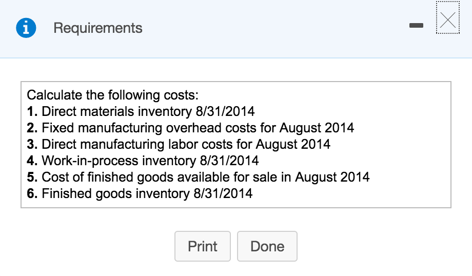 used Total manufacturing overhead costs Variable manufacturing overhead costs Total manufacturing costs