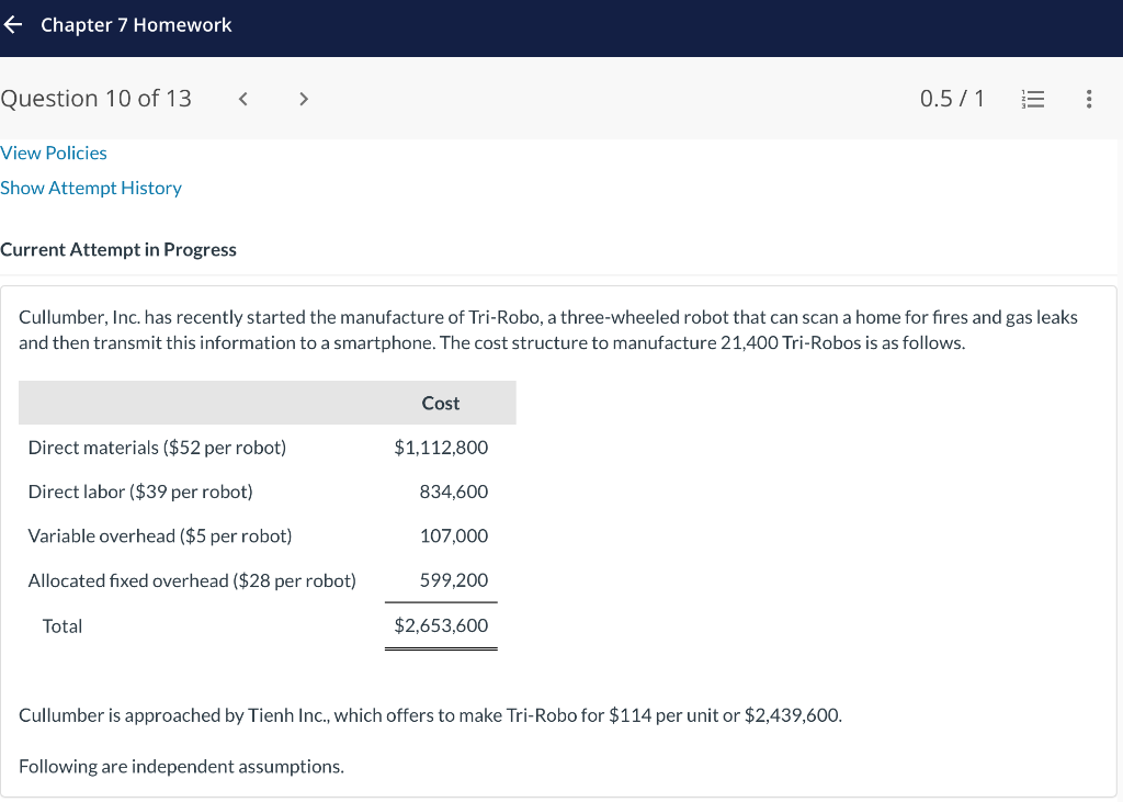 Please solve. Current Attempt in Progress Cullumber, Inc. has recently started the