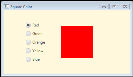 Please finish this by using java Call the program SquareColor. The square