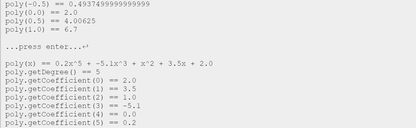 Node head; private class Node { private double coefficient; private int power;
