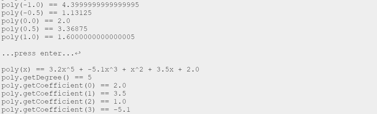 private Node next; public Node(double coefficient, int power, Node next) { this.coefficient
