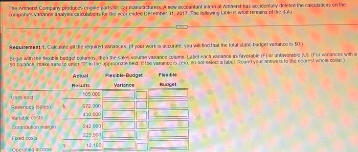 3 please answer question fully! The Amherst Company produces engine parts for