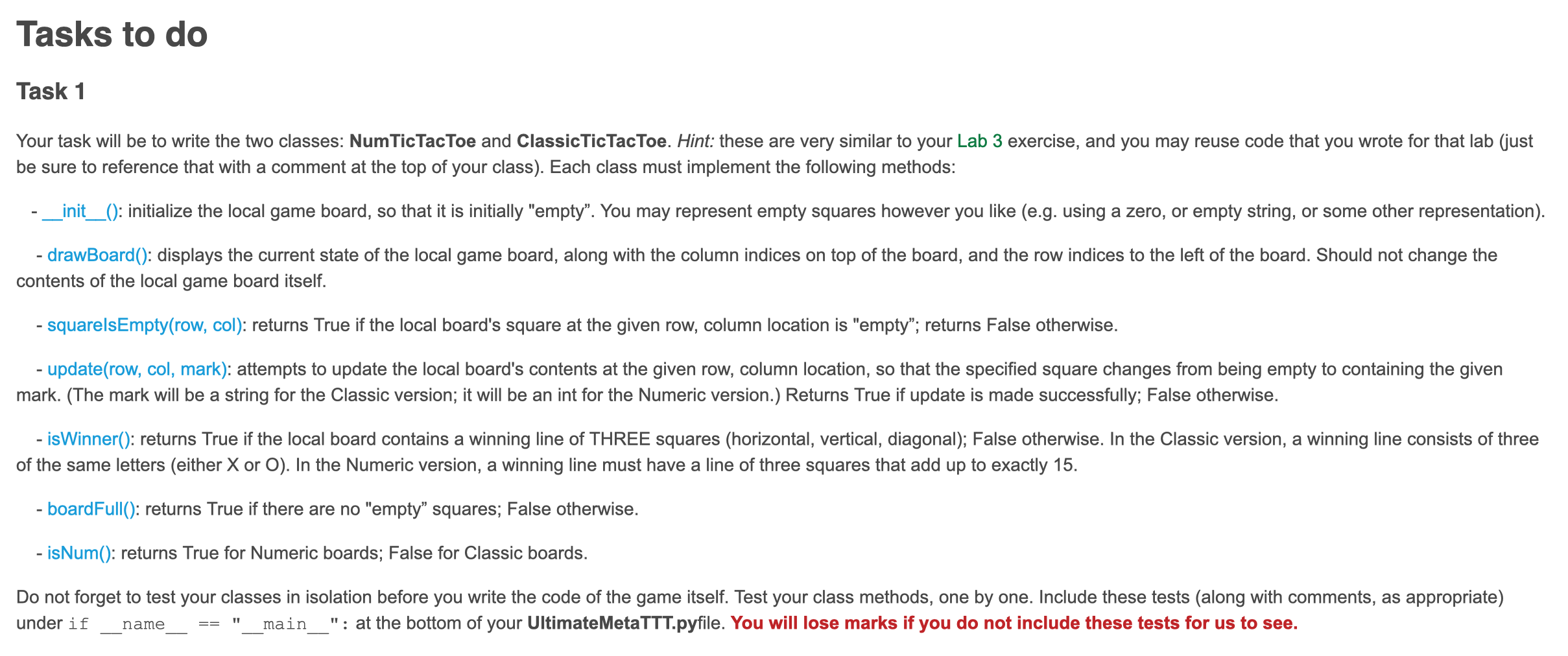 Toe is a board game composed of nine tic-tac-toe boards arranged in