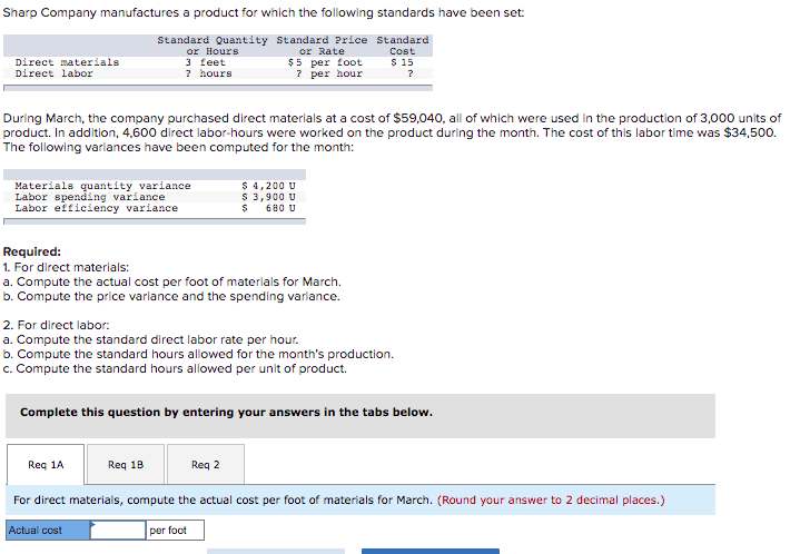 Please Answer all Requirements. I will GIVE LIKE! Sharp Company manufactures a