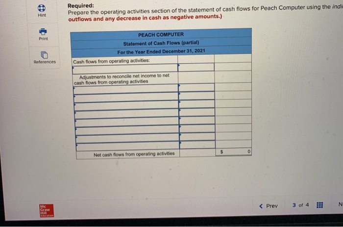 of the financial statements for Peach Computer are provided below. eBook PEACH