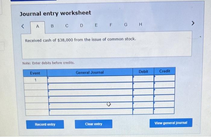 from the question, thank you!! Exercise 13-17A (Algo) Recording transactions in the