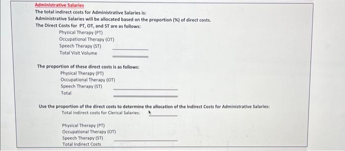 departments: (1) Physical Therapy (2) Occupational Therapy and (3) 5peech Therapy. To