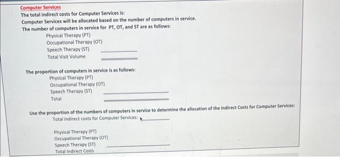 determine the total costs, you will need to add the direct costs