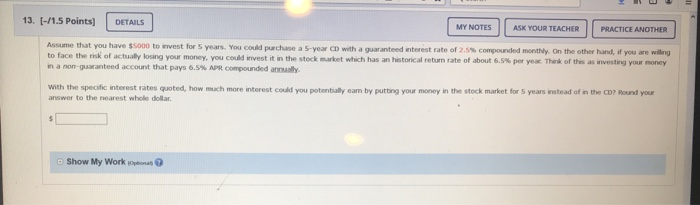  13. [-/1.5 Points) DETAILS MY NOTES ASK YOUR TEACHER PRACTICE ANOTHER