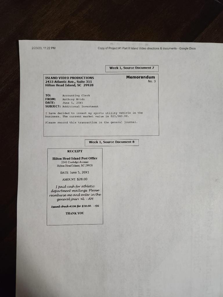 the next week. Include the subtotal at the end of each week