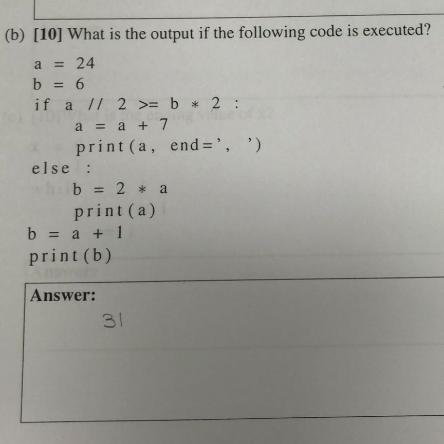 the output of the following segment of x = 6.0 y =