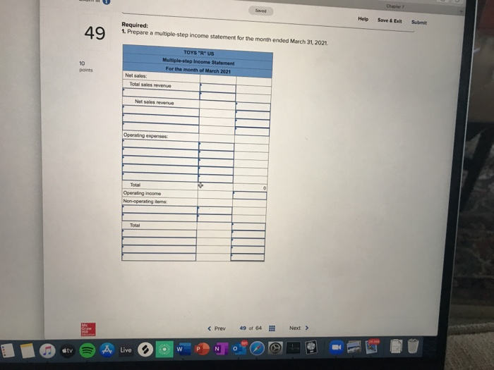 following information applies to the questions displayed below.) Toys"R"Us sells a variety