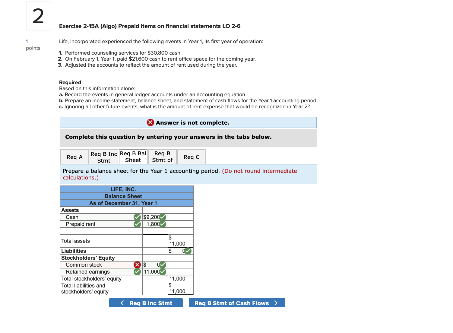 According the question what should be the answer under Stockholder's Equity? if