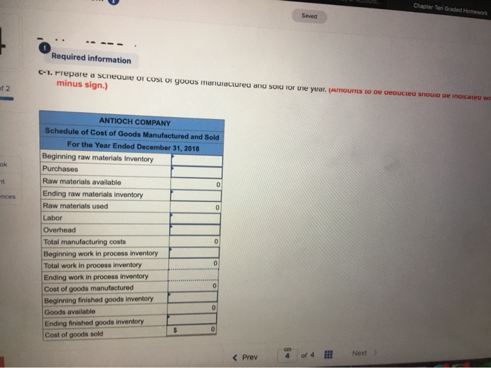 cost of goods manufactured and sold LO 10-3 (The following information applies