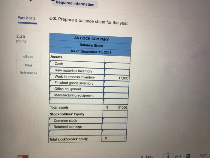 had the following amounts at the beginning of 2018: Cash, $660,000; Raw