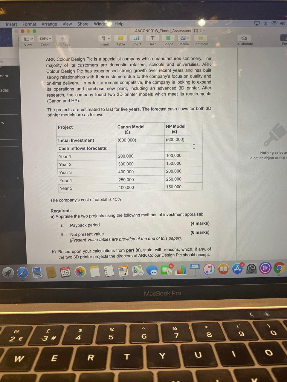Share Window Help 4ACCNOO1W_Timed Assessment (1) 2 a 125% + TET View