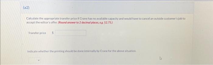 decimal ploces, e.g. 52.75.) Transfer price Indicate whether the printing should be