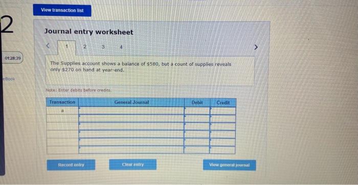 no entry is required for a transaction/event, select "No journal entry required"