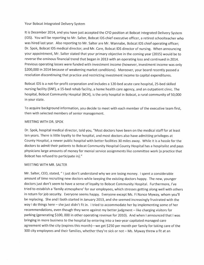 I need help with the following questions: 2. Developing a 2014 Statement