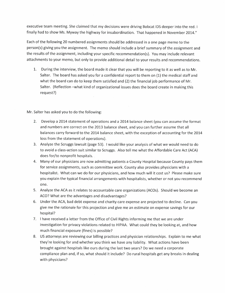 of Operations and Balance Sheet; 14. Developing a five year strategic financial