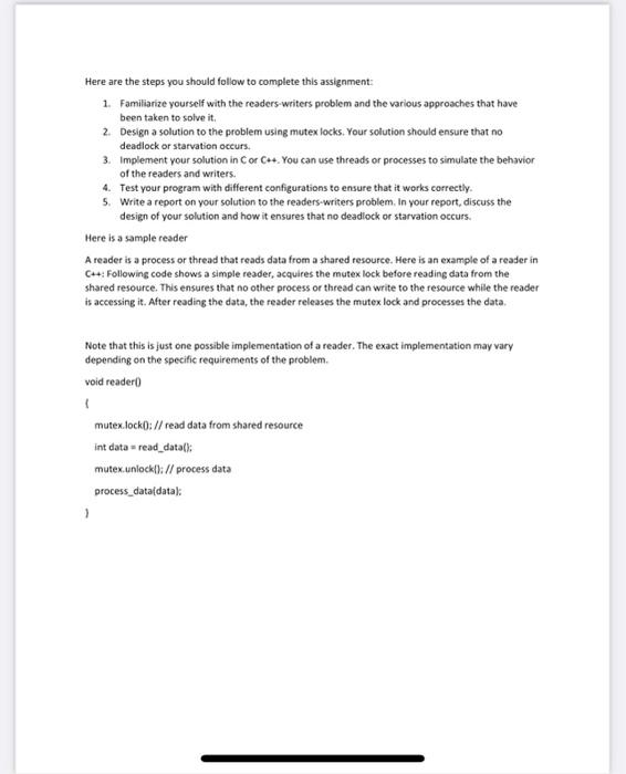 this topic by examining a classical synchronization problem, along with its implementation