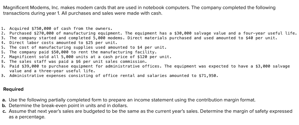 Long question. Please explain Magnificent Modems, Inc. makes modem cards that are