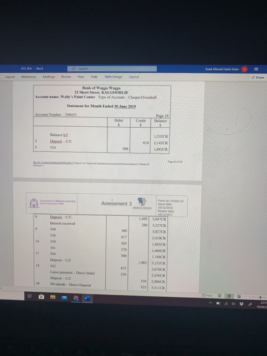 the Cash Receipts Payment Journals for June 2019 11: LL5) When the