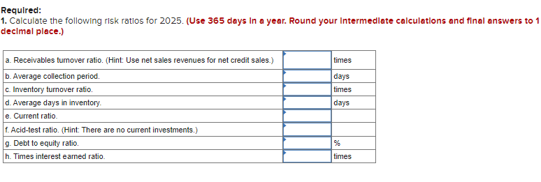 following Information applies to the questions displayed below.] Income statement and balance