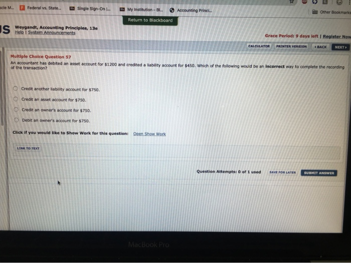 Nos PRINTER VERSION CALCULATOR BACK NEXT Multiple Choice Question 83 At October