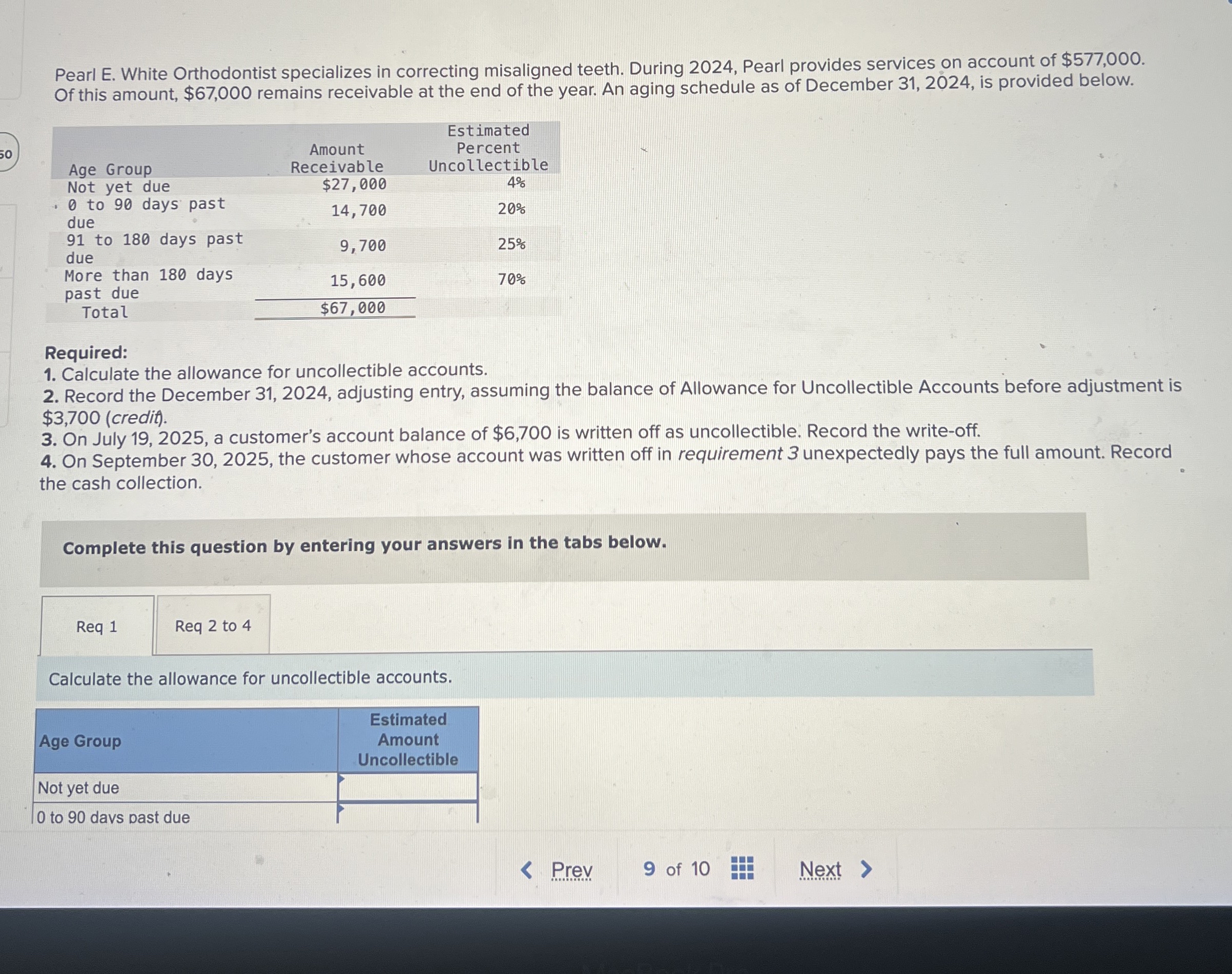  Pearl E. White Orthodontist specializes in correcting misaligned teeth. During 2024,