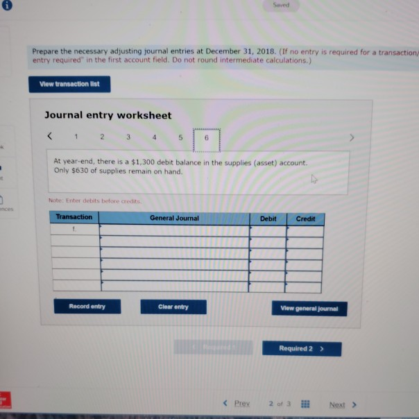 value. The equipment was purchased in 2016 The straight line depreciation method