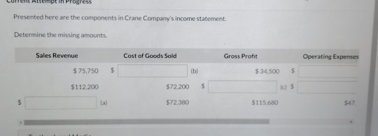  help T rogress Presented here are the components in Crane Company's