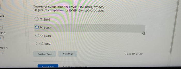 36 (2.5 points) Based on the information below, compute the cost of