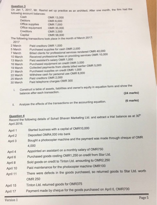  On Jan 1, 2017, Mr. Rashid set up practice as an