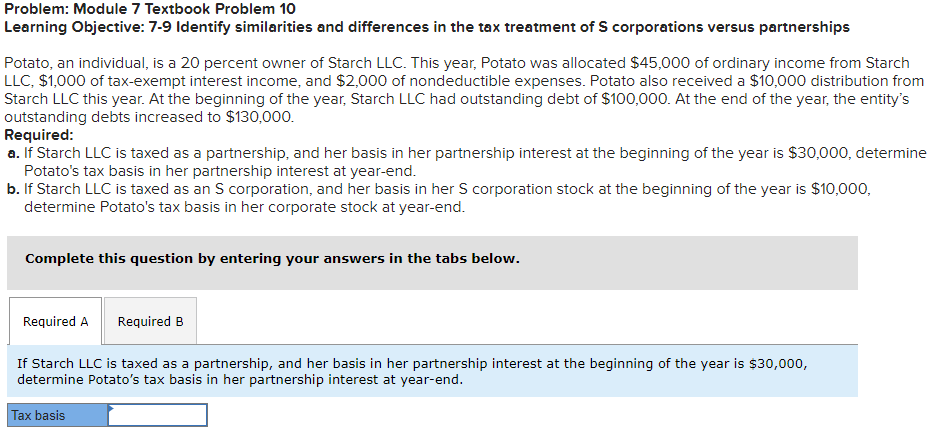  Problem: Module 7 Textbook Problem 10 Learning Objective: 7-9 Identify similarities