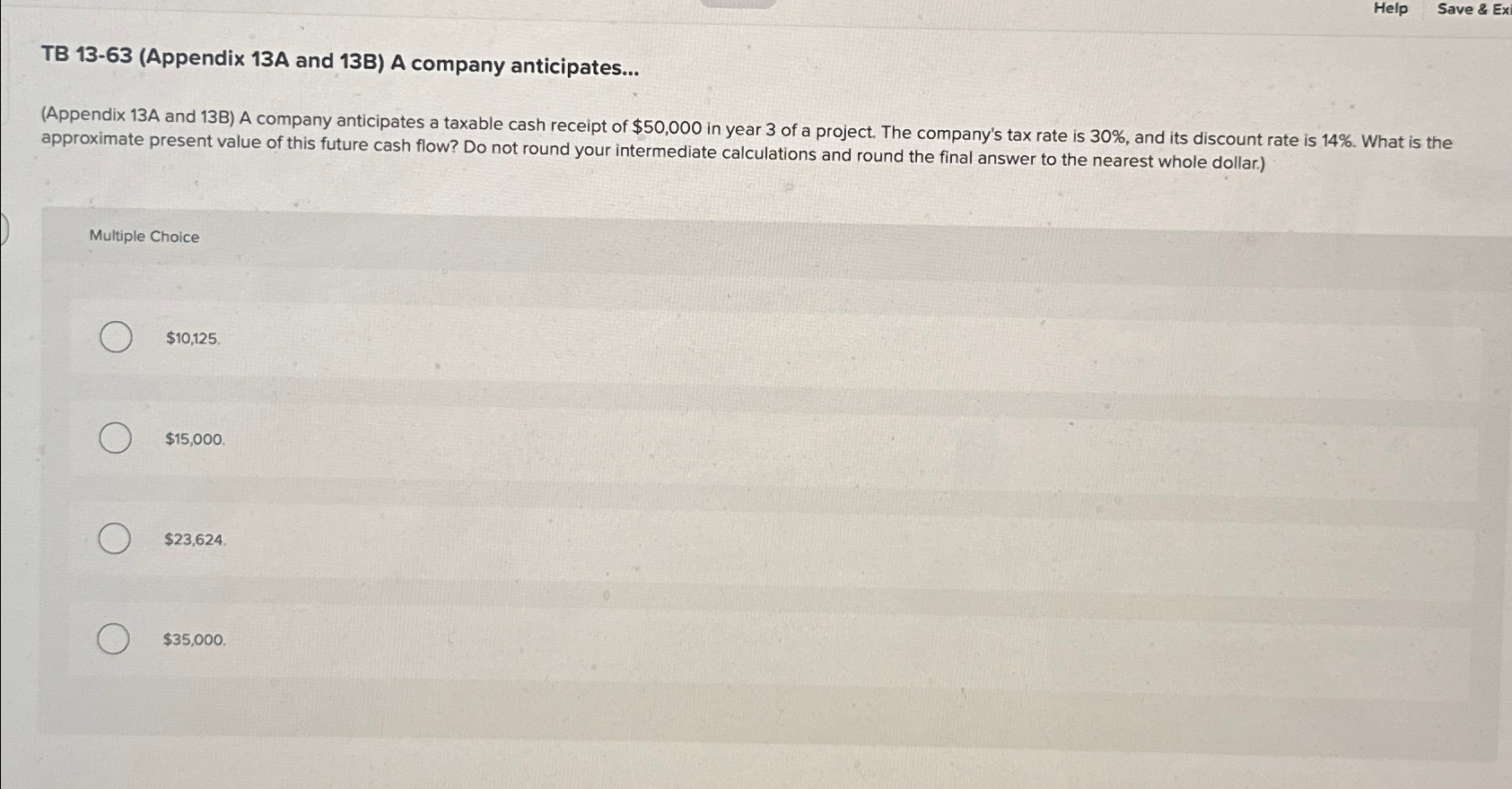  Help Save & Ex TB 13-63(Appendix 13A and 13B) A company