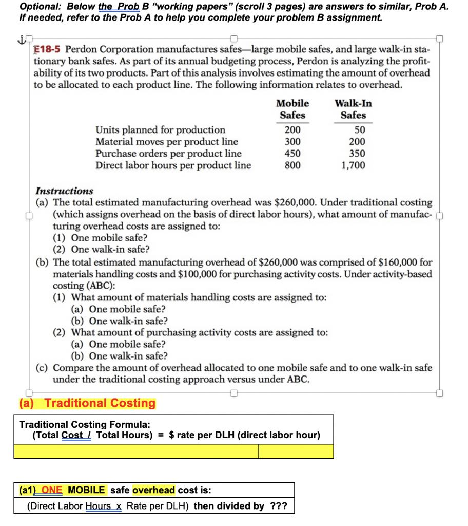 Optional: Below the Prob B "working papers" (scroll 3 pages) are
