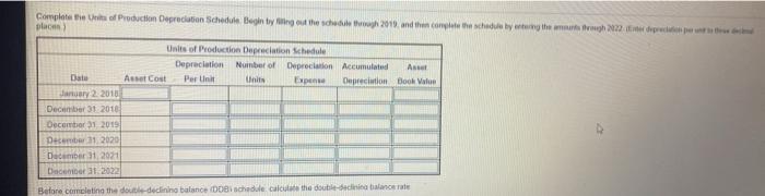 prieten om cine yen 1 Complete eine Depreciation Schedule Begin by iting