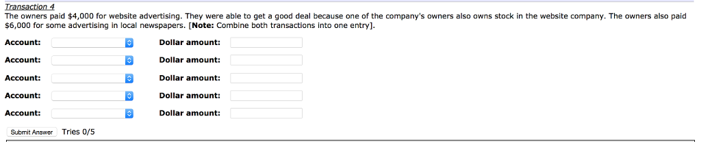 For each transaction, indicate the accounts that are affected, whether they increase